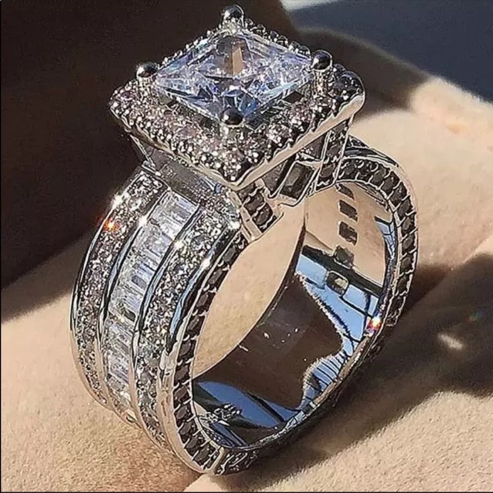 Sterling Silver With White Sapphire Ring